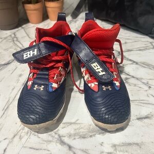 Under Armour Kids Baseball Cleats - Red and Blue